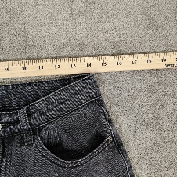 Dazy Women's Wide Leg Pants Size L Gray Cotton Blend Sequins Flowers Casual Chic - Picture 7 of 10